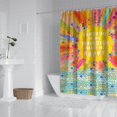 thumbnail image 3 of Extra Long Boho Shower Curtain 72x84 Inches - Vintage Floral & Tropical Leaves Pattern, Waterproof Bohemian Bathroom Decor with 12 Hooks, Tribal Rustic Style, 3 of 5