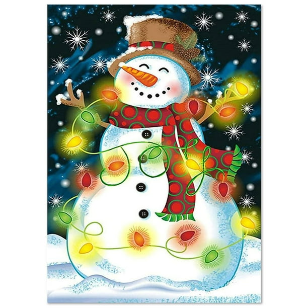 Pintura de diamantes de Navidad, pared de diamantes de imitación, adultos, decoración de cumpleaños de Año Nuevo, regalos de Papá Noel, muñeco de nieve, pinturas para el hogar tipo 6 tholdsy HA009247-06