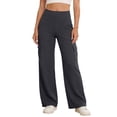 thumbnail image 4 of Costeam Womens Cargo Wide Leg Pants High Waist Tummy Control with Side Flap Cargo Pockets 4 Way Stretch Soft Wrinkle Resistant Loose Straight Full Length Relaxed Fit Casual Utility Trousers, 4 of 9
