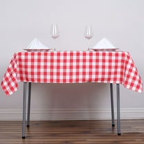 Efavormart 54" Square WHITE / RED Checkered Wholesale Gingham Polyester Linen Picnic Restaurant Dinner Tablecloth