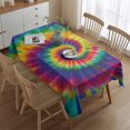 thumbnail image 2 of Rainbow Tie Dye Mandala Pattern Rectangle Tablecloth 60"x84",Waterproof Polyester Rectangle Table Cloth, Wipeable Spillproof Polyester Tablecloth for Dining, Camping, Indoor and Outdoor, 2 of 4