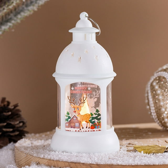 Xihbxyly Luces de Viento Retro, Decoraciones Navideñas, Diseño de Lámpara Portátil, Decoración para El Hogar o El Árbol, Idea de Regalo Festivo, Ambiente Festivo Alegre, Juego de 1 Pieza, 10 X 12 Cm