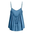 thumbnail image 4 of Ymyiu Girls Ruffle Sleeve Tank Girls Tank Tops Kids Athletic Ribbed Knit Sleeveless Crop Tops Basic Camisole Size 10-11 Years(Blue, 10-11 Years), 4 of 4