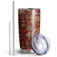 thumbnail image 2 of 20oz Tumblers Autumn Fall Leaves Pattern Stainless Steel Vacuum Insulated Double Wall Travel Tumbler Cups Mug with Lid and Straw,Cleaning Brush for Cold & Hot Drinks, 2 of 7