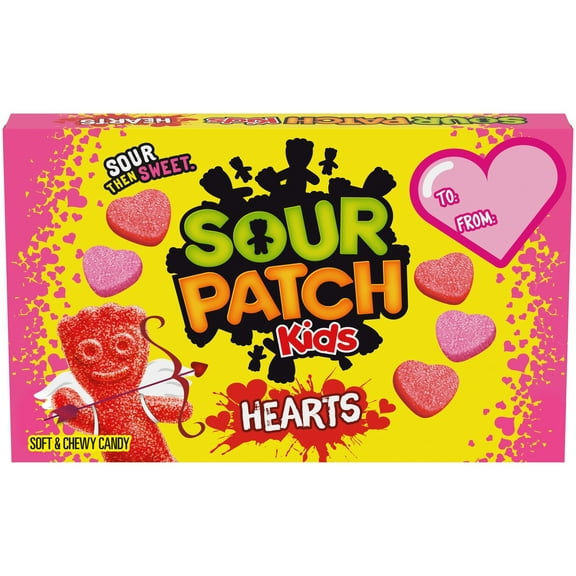 SOUR PATCH KIDS Soft & Chewy Valentines Day Candy Hearts, 3.1 oz