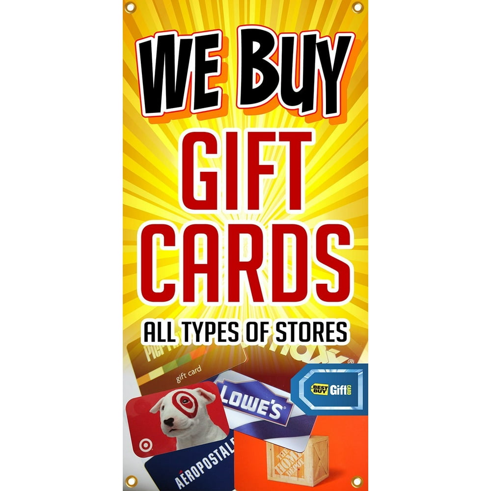 Large We Buy Gift Cards Banner Sign. Perfect For Gift