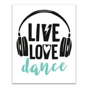 Creative Products Live Love Dance Headphones 16x20 Canvas Wall Art