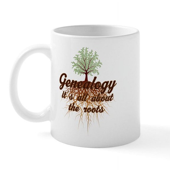 CafePress - Genealogy Family Roots Mug - 11 oz Ceramic Mug - Novelty Coffee Tea Cup