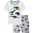 thumbnail image 2 of FEDPOP Toddler Boys Pajamas Dinosaur Cotton Kids Summer Sleepwear 2T, 2 of 8
