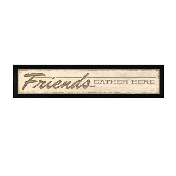 Friend a Gather Here By Lauren Rader Printed Wall Art Wood Multi-Color