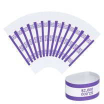 Uxcell Money Bands, Dollar Bill Wrappers Self-Adhesive Money Straps Self Sealing Bill Straps Sleeve Purple