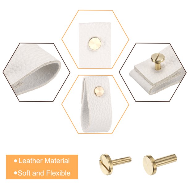 8 Packs Leather Drawer Pulls for Dresser Drawer, Kitchen Cupboard, White - Walmart Business Supplies 8 Packs Leather Drawer Pulls for Dresser Drawer, Kitchen Cupboard, White - Walmart Business Supplies