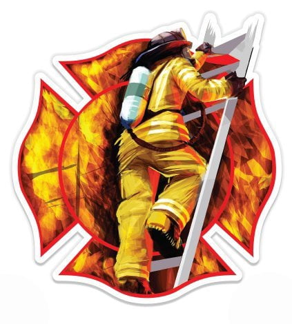 Firefighter Maltese Cross Large Size Vinyl Sticker Decal For Truck Car Cornhole Board Sticker 16 Walmart Com Walmart Com