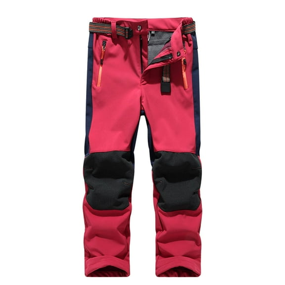 AherBiu Kids Ski Pants Waterproof Fleece Lined Thermal Warm Unisex Teenagers Winter Hiking Pants