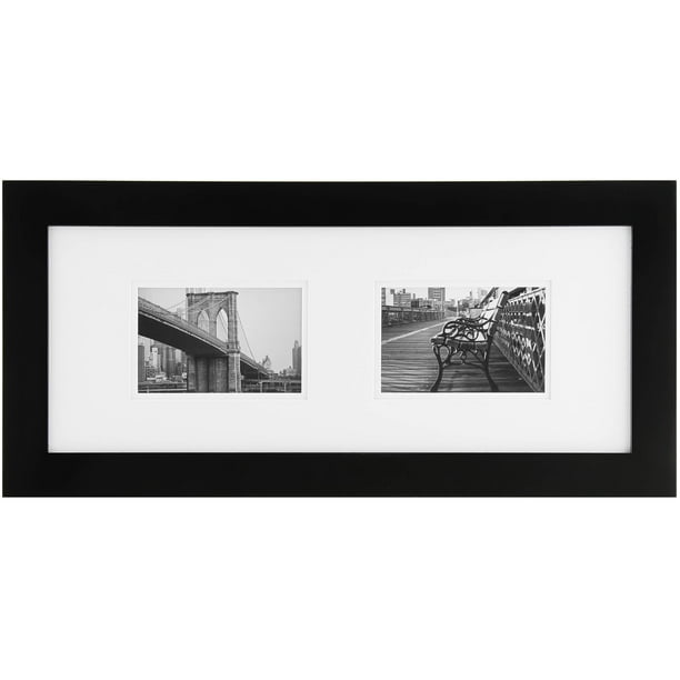 Gallery Solutions 8x20 Black Frame Matted To 2 6x4 Walmart Com Walmart Com