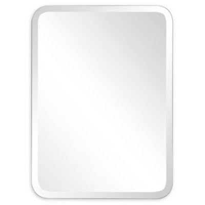 Howard Elliott 36016 Frameless Rounded Rectangle Silver Small Hanging Wall Mirror, Simple Focal Point for Any Entryway, Bathroom, Vanity, Bedroom or Any Other Room in Your Home, 24 x 32 Inch, (22x30)