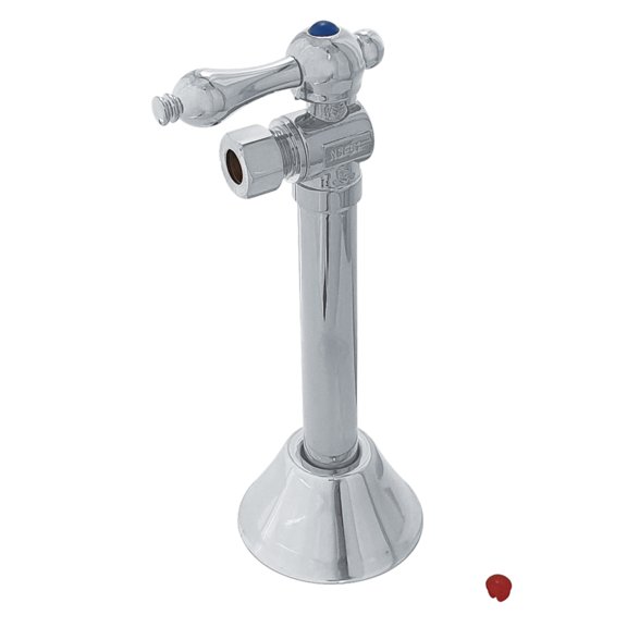 Kingston Brass CC83201 1/2-Inch Sweat x 3/8-Inch O.D. Comp Angle Shut-Off Valve with 5-Inch Extension in Polished Chrome