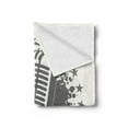 thumbnail image 2 of Rock Music Soft Flannel Fleece Blanket, Monochrome Microphone Retro Style Guitars Stars and Dots Illustration Abstract, Cozy Plush for Indoor and Outdoor Use, 60" x 80", Grey White, by Ambesonne, 2 of 5