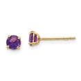 thumbnail image 1 of Boucles d'Oreilles Rondes en Or Jaune 14K Madi K Améthyste 4mm, 1 of 1