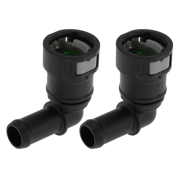 Unique Bargains 35/64" Fuel Line Quick Connector ID Hose for 5/8" SAE Male Connector Female to Barb 90 Degree Quick Adapter Seal Fittings Plastic Black Gray 2Pcs
