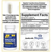 Natural Stacks MagTech Magnesium Supplement - Chelated Magnesium Complex - 3 Forms of Magnesium: Magtein Magnesium L-Threonate, Glycinate & Taurate - Supports Relaxation & Brain Health, 90 Capsules
