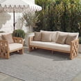 thumbnail image 5 of SAFAVIEH Courtyard Morven Chevron Stripes Indoor/Outdoor Area Rug, 5'3" x 5'3" Square, Grey/Navy, 5 of 16