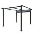 thumbnail image 2 of Unique Choice 10 x 10 Ft Outdoor Patio Retractable Aluminum Pergola, Gray Color, 2 of 9