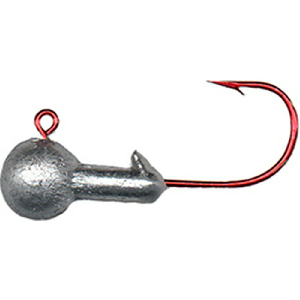Arkie Ball Jig Heads, Red Hook, 1/8 Oz., 10 Count