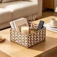 thumbnail image 5 of AOMXGD Natural Woven Storage Basket For Desk Coffee Table Snacks Cosmetics Small Items Organizer Tray, 5 of 6