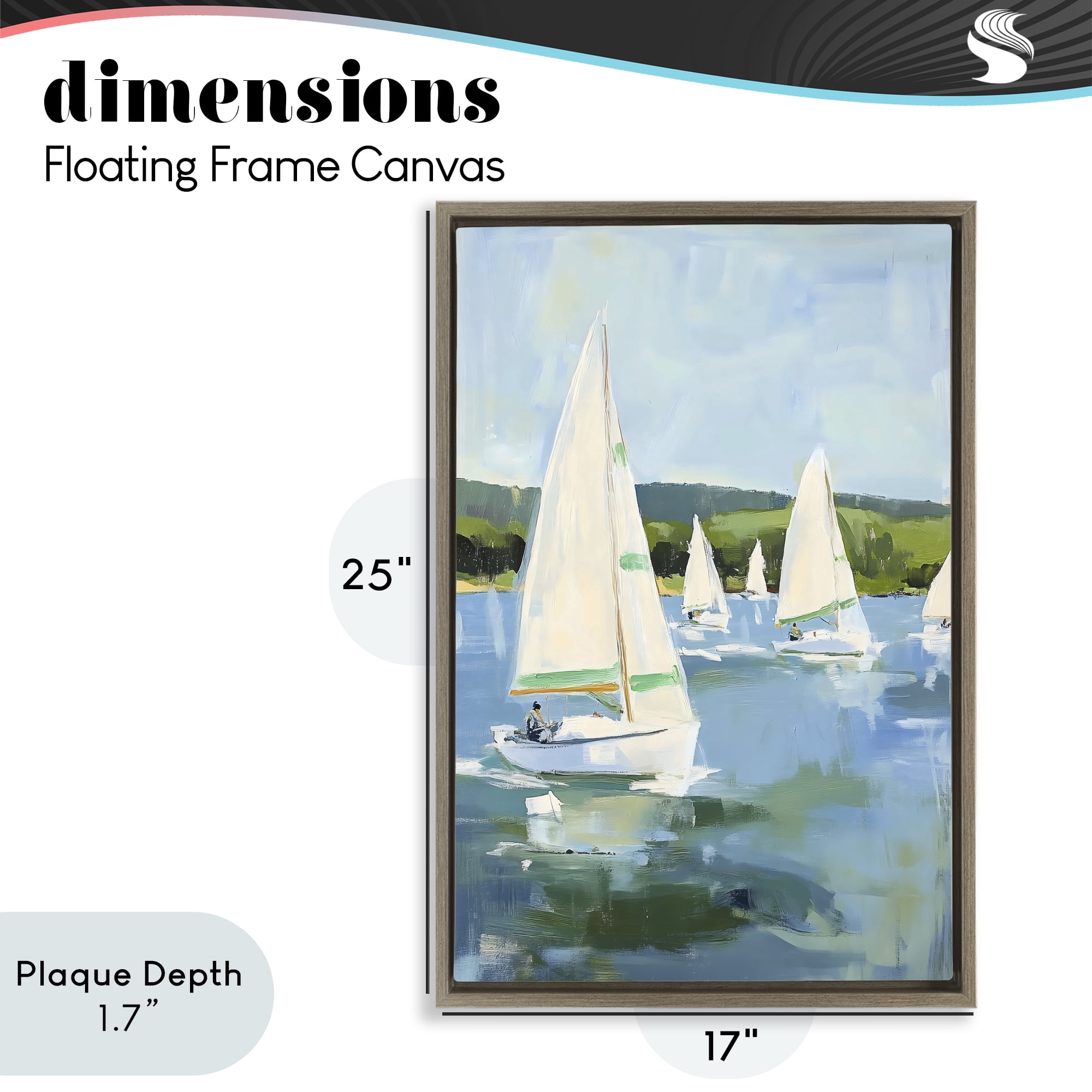 Stupell Industries Boat Race Regatta Brown Framed Floater Canvas Wall Art, design by Petal Prints Design