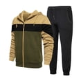 thumbnail image 2 of HCNTES Men's Tracksuit Sets Outfit Activewear Full Zip Hoodie Jacket Sweatpant 4 Piece Casual Sweatsuitï¼Khaki,S), 2 of 4