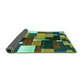 thumbnail image 2 of Ahgly Company Indoor Round Abstract Turquoise Blue Contemporary Area Rugs, 4' Round, 2 of 4