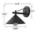 thumbnail image 4 of FSLiving Color Changing RGB Mode Wall Sconce Wireless Remote Control Lamps Rechargeable Battery Run Dimmable Retro Design Black Metal Light Fixture for Stairways Nightstand - 1 Lamp, 4 of 7