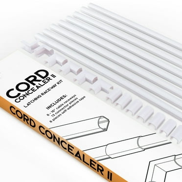 Cord Concealer II One-Cord Raceway Kit - Edison Supply 128" Cable Management System by Edison Supply