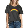 thumbnail image 2 of LiMoi Rainbow Print Shirt Woman Short Sleeve Tops Tshirts Shirts for Women Cute T Shirts for Women Trendy Graphic Tunic Tops for Women My Items Ordered, 2 of 3