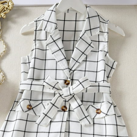 

PEASKJP Midi Dress Toddler Girl Summer Sleeveless Floral Printed Princess Roundneck Dress White 3-4 Years