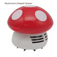 thumbnail image 5 of Handheld Mini Desktop Vacuum Cleaner Mushroom Shape Cleaner Desk Cleaner Eraser Dust Paper Dust Sweeper Red plastic Red,1 x Handheld Mini Desktop Vacuum Cleaner, 5 of 6