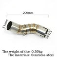thumbnail image 3 of 51mm Motorcycle Exhaust Pipe Slip On Middle Link Pipe Stainless Steel Parts For Kawasaki Z900 2017 2018-2021, 3 of 6
