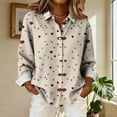 thumbnail image 2 of FDGIU ‌‌‌‌Women Valentine's Day Shirt - Long Sleeve Button Down V-Neck Love Heart Graphic Cute Top, 2 of 5