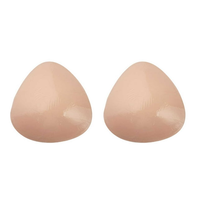 Brasier sin Varillas Mujer Almohadilla Triangular Doble de Silicona Autocepillada para El Pecho, Esponja Gruesa, Inserto Transpirable para Bikini, Parche para El Pecho Fruncido Mediana