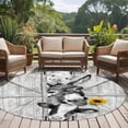 thumbnail image 5 of Grey Farmhouse Round Area Rugs Collection 7', Vintage Sunflowers Animals Printed Non Slip Indoor Circular Throw Runner Rug Floor Mat Carpet for Living Room Dining Table Bedroom Nursery, 5 of 9