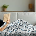 thumbnail image 3 of Blue and White Soft Flannel Fleece Throw Blanket, Journalism Mass Media Communication Theme Press TV News, Cozy Plush for Indoor and Outdoor Use, 70" x 90", Pale Blue Dark Blue, by Ambesonne, 3 of 5