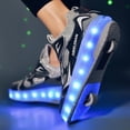 thumbnail image 6 of Yiomxhi Kids Roller Shoes, Boy Girl Sneakers with LED Light Wheels, Become Sport Sneaker for Birthday Christmas Children Gift, Adjustable Roller Skates Suitable for Outdoor School, 6 of 7