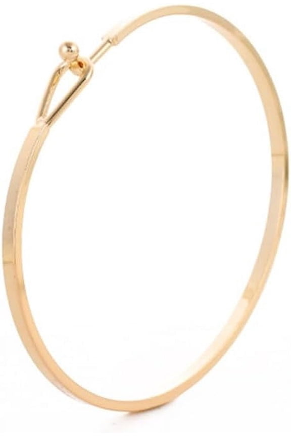 Dainty Gold Bar Bracelets for Women 18K Gold Plated Handmade Minimalist Bangle Adjustable Simple Delicate Cuff Bangle Hook Bracelets Trendy Jewelry Gifts