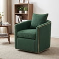 thumbnail image 2 of Leumius Swivel Accent Chair, Upholstered Club Chair Barrel Sofa Chair for Living Room, Reading Corner and Small Spaces, Green, 2 of 9