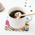 thumbnail image 5 of Lsque Sanrio Pattern 4" Drink Coasters Set of 6, Leather Absorbent Coasters, Table Coaster Set Decorative Coffee Cup Coasters Housewarming Gift, 5 of 7