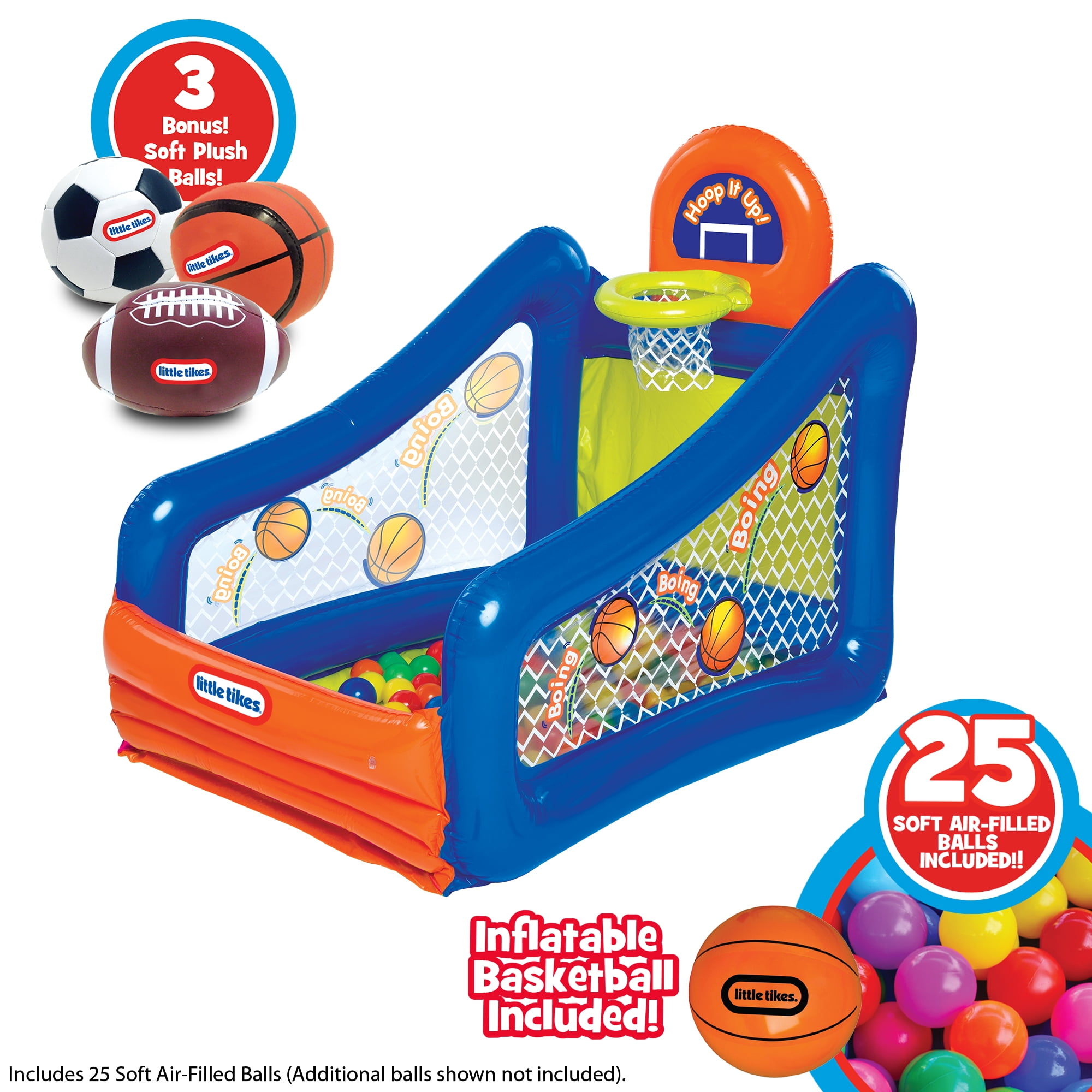 Little Tikes Hoop it up! Play Center, 3-in-1 Sports 25 Ball Value Pack, Indoor and Outdoor Play for Children 3 to 6 Years Old