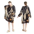 thumbnail image 2 of Halloween Ghosts Cozy Microfiber Polyester Sweatshirt Blanket - Warm Lightweight Wearable Poncho - Soft Comfy Oversized Hoodie Sweatshirt - for Men, Women, Teens - Ideal for Home, Travel, Outdoors, 2 of 6