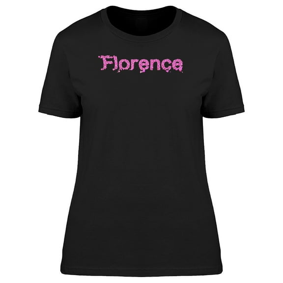 Florence Cute Pink Heart Name Tee Women's -Image by Shutterstock