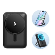 Portable Charger, Magnetic Power Bank with 20W Fast Charging, 10000mAh Battery Pack with Foldable Stand and LED Display, Mag-Safe Charger for iPhone 17 16 15 14 13 12, Black